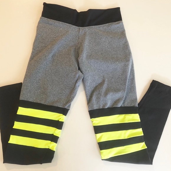 Brava Leggings Grey/Black/Lime Strips. - Picture 2 of 4